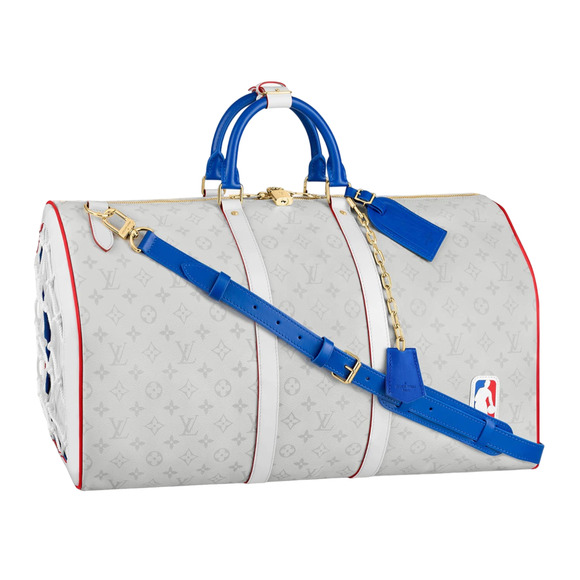 Louis Vuitton Keepall Bandouliere 55 NBA LV White Basketball Weekend Travel Bag - Picture 1 of 13